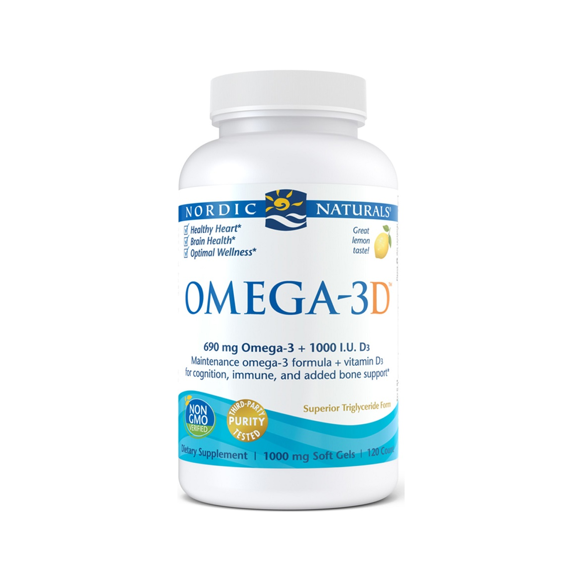Omega-3D, 690mg Lemon - 120 softgels