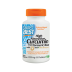 Tillskottsflaska med orange lock, Doctor's Best Curcumin från gurkmejerot (BioPerine)
