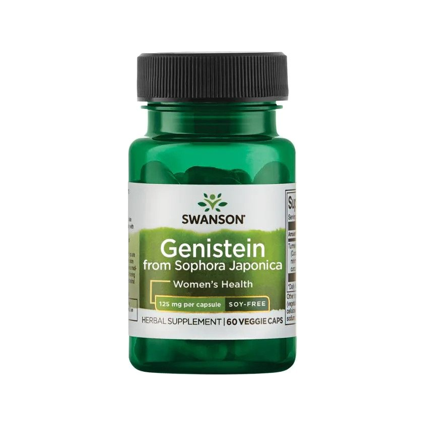 Genistein 125 mg kosttillskott i grön kapselflaska, 60 kapslar
