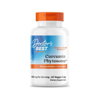 Curcumin Phytosome kapseltillskott i vit flaska med orange lock, 60 veggiekapslar
