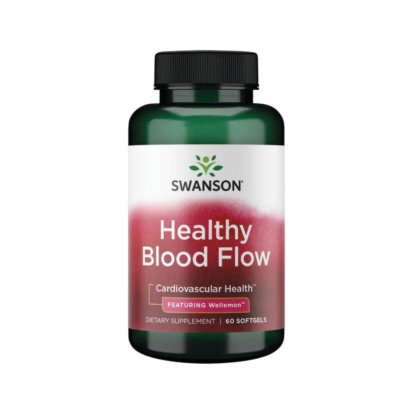 Swanson Healthy Blood Flow kapseltillskott i flaska, svart lock