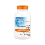 Doctor's Best CoQ10-kapslar i vit flaska med orange lock och BioPerine-etikett