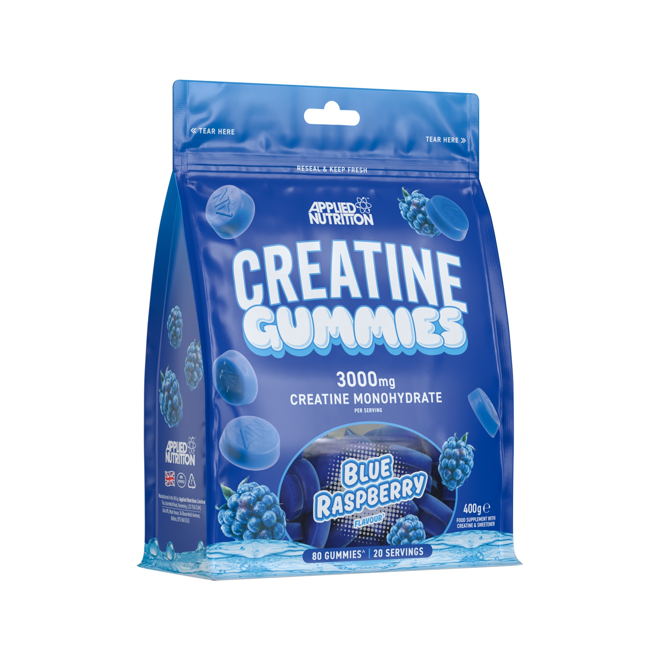 Creatine Gummies, Blue Raspberry - 80 gummies