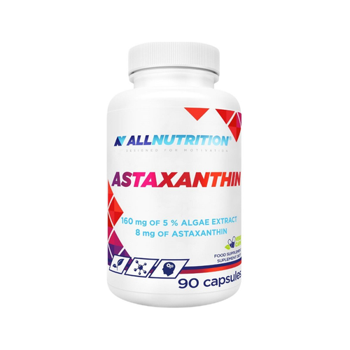 Allnutrition astaxanthin kapselflaska med vit etikett och 90 kapslar