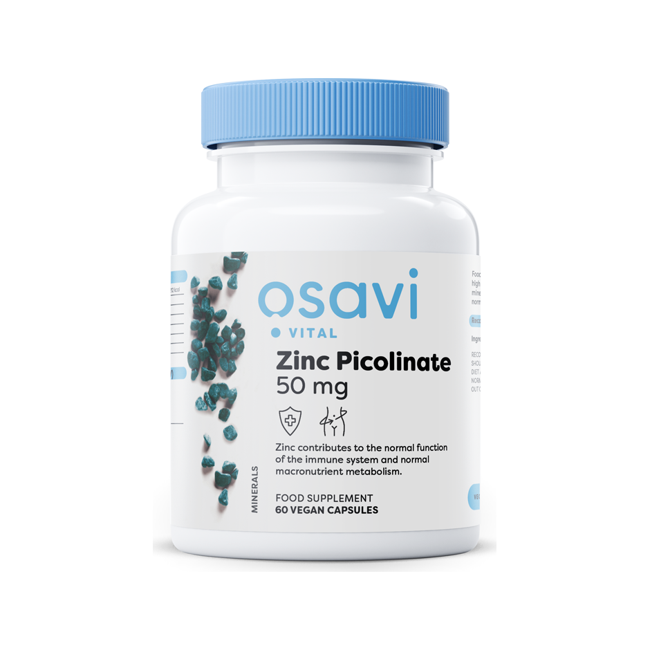 Osavi zinkpicolinat 50 mg kapslar, burk med blå skruvlock