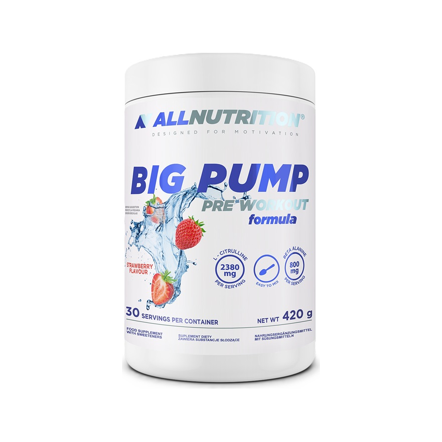 Allnutrition Big Pump pre-workout formula, jordgubb, 420 g