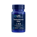Kapselburk med mörkblå etikett Life Extension Testosterone Elite+