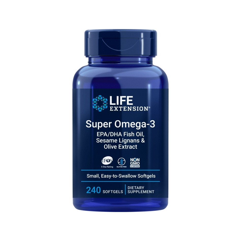 Super Omega-3 EPA/DHA with Sesame Lignans & Olive Extract - 240 softgels