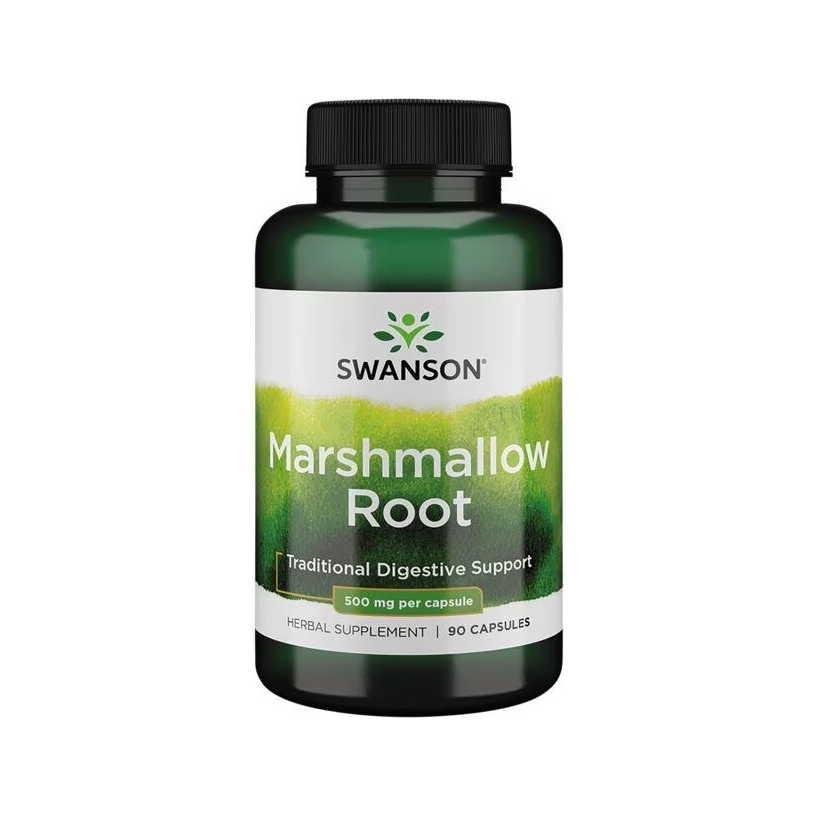 Kapseltillskott i flaska med Marshmallow Root, 500 mg per kapsel, 90 kapslar