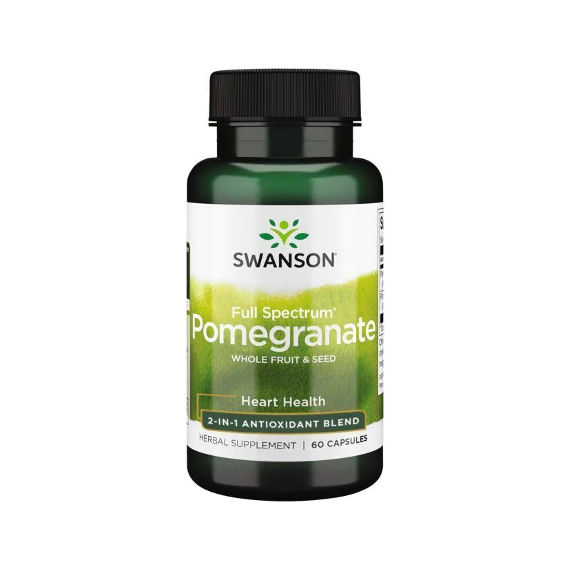 Swanson kapseltillskott med full spectrum granatäpple, 60 kapslar, flaska