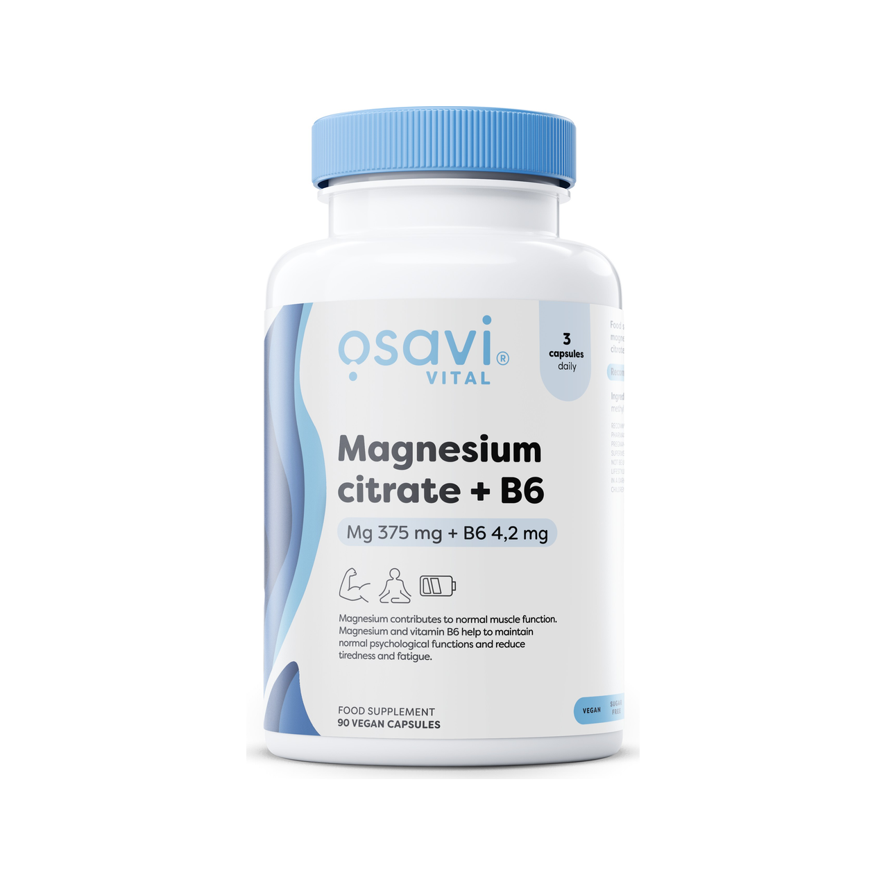 Magnesium Citrate + B6, 375mg + 4.2mg - 90 vcaps
