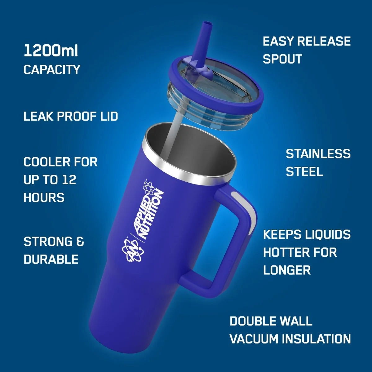Applied Nutrition Cooler Tumbler Cup Blue