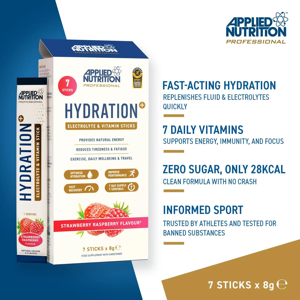 Applied Nutrition Hydration + Electrolyte & Vitamin Powder Stick Packs 7 x 8g