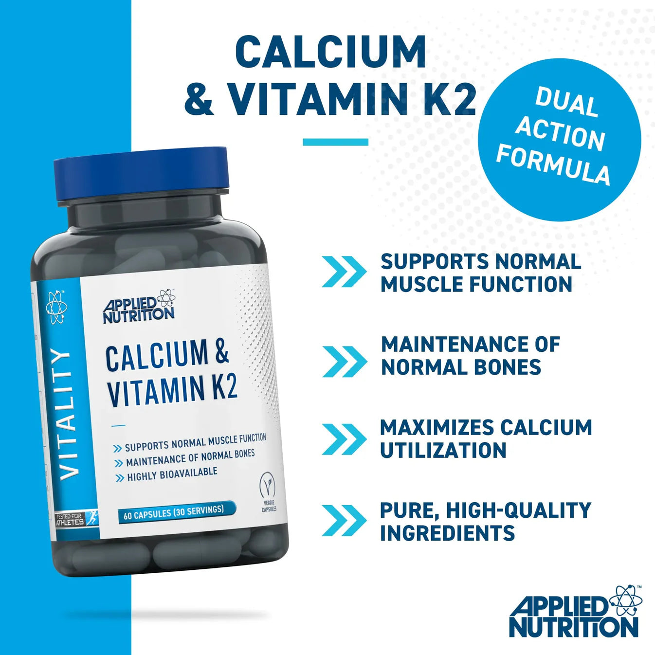 Applied Nutrition Calcium & Vitamin K2 60 kapslar
