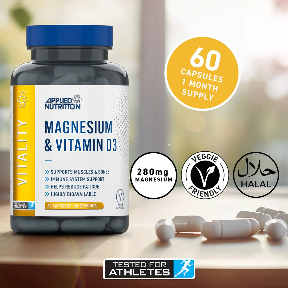 Applied Nutrition Magnesium & Vitamin D3 60 Kapslar