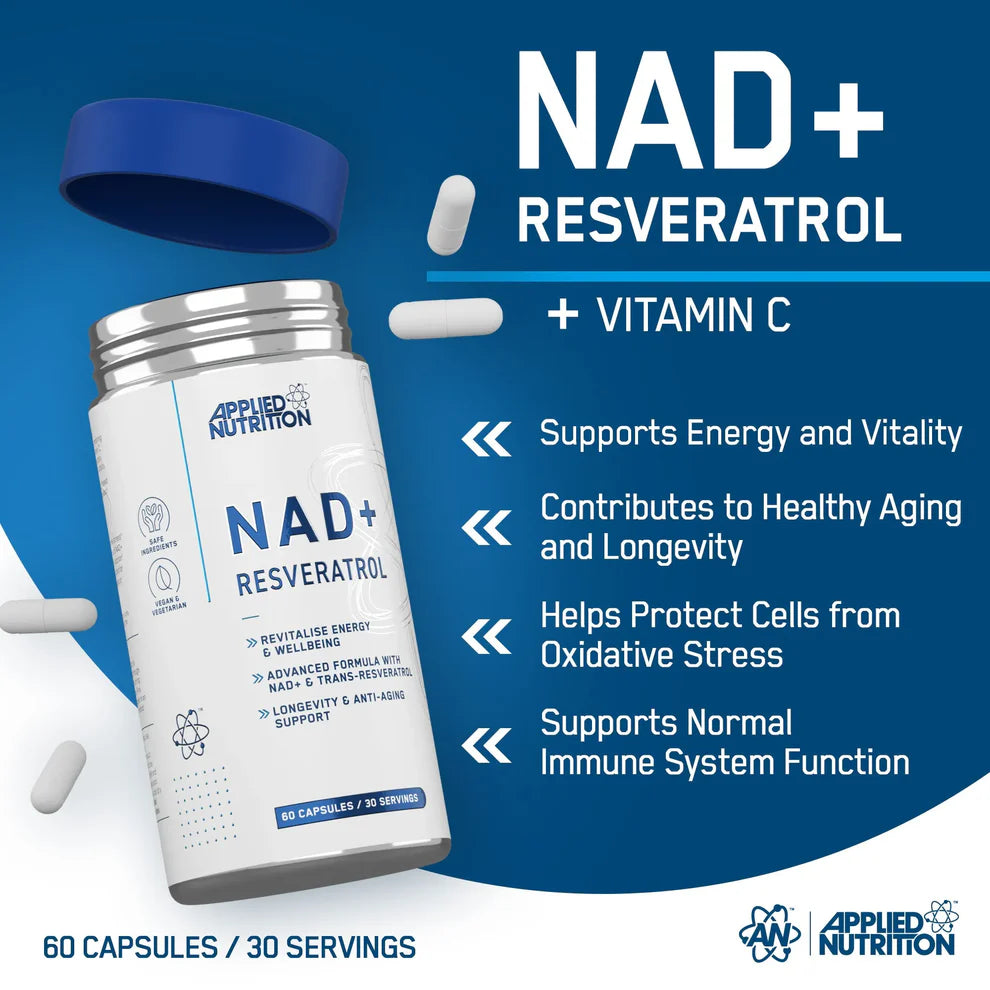 Applied Nutrition NAD+ Resveratrol 60 Kapslar