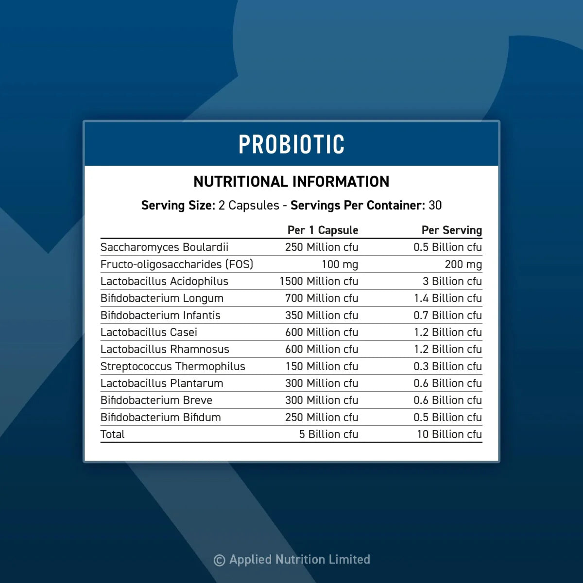 Applied Nutrition Probiotic 60 Kapslar