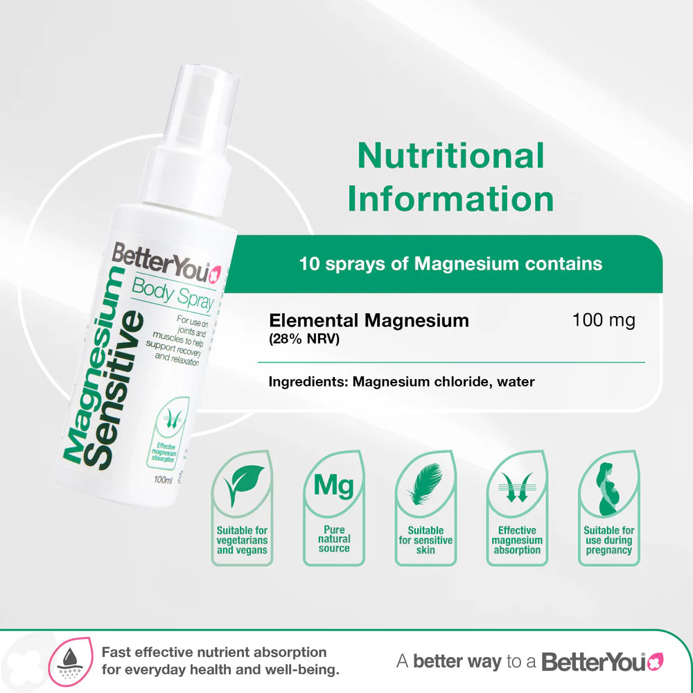BetterYou Magnesium Oil Sensitive Spray 100 ml