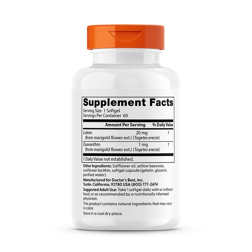 Doctor's Best Lutein from OptiLut 20 mg