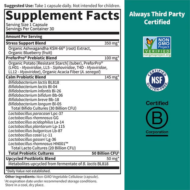 Garden of Life Dr. Formulated Probiotics Calm 50 Billion