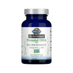 Garden of Life Dr. Formulated Prenatal DHA vegansk kapselflaska med blått lock