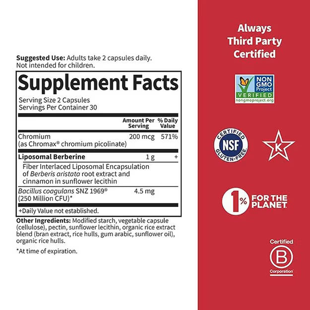 Garden of Life Herbals Liposomal Berberine 60 kapslar