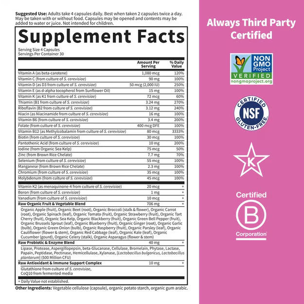Garden of Life Vitamin Code 50 & Wiser Women 240 Kapslar