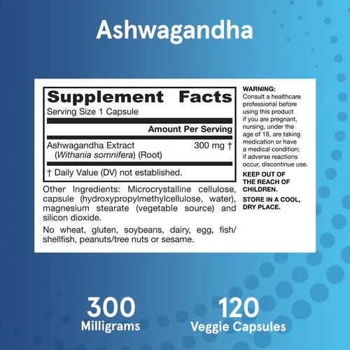 Jarrow Formulas Ashwagandha 300 mg 120 kapslar