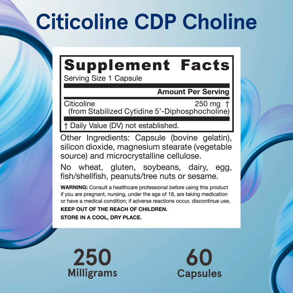 Jarrow Formulas Citicoline CDP Choline 250 mg 60 kapslar
