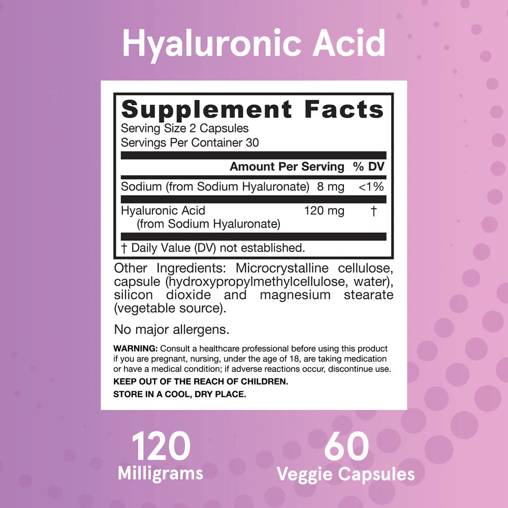 Jarrow Formulas Hyaluronic Acid 120 mg 120 kapslar