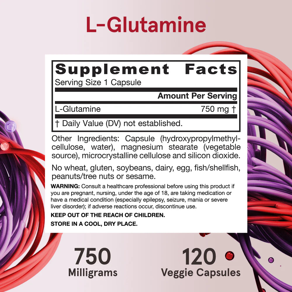 Jarrow Formulas L-Glutamine 750 mg 120 kapslar
