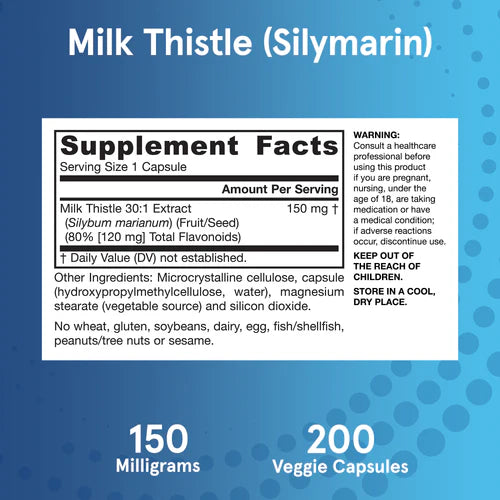 Jarrow Formulas Milk Thistle 150 mg 200 kapslar