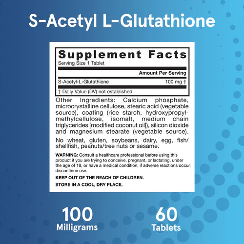 Jarrow Formulas S-Acetyl L-Glutathione 100 mg 60 tabletter
