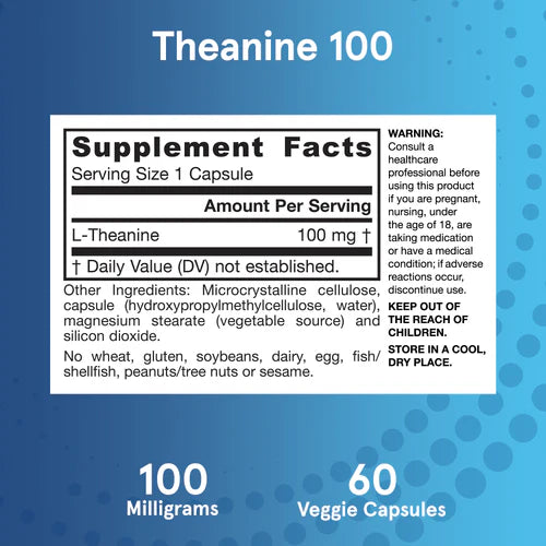 Jarrow Formulas Theanine 100 mg 60 kapslar