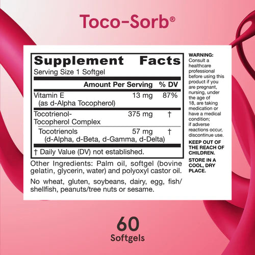 Jarrow Formulas Toco-Sorb 60 kapslar