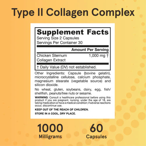 Jarrow Formulas Type II Collagen Complex 1000 mg 60 kapslar