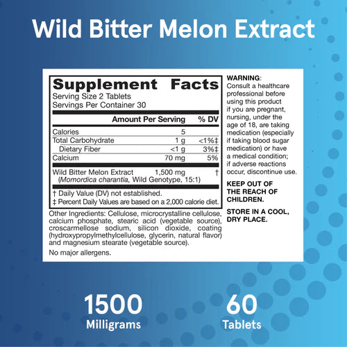 Jarrow Formulas Wild Bitter Melon Extract 1500 mg 60 tabletter