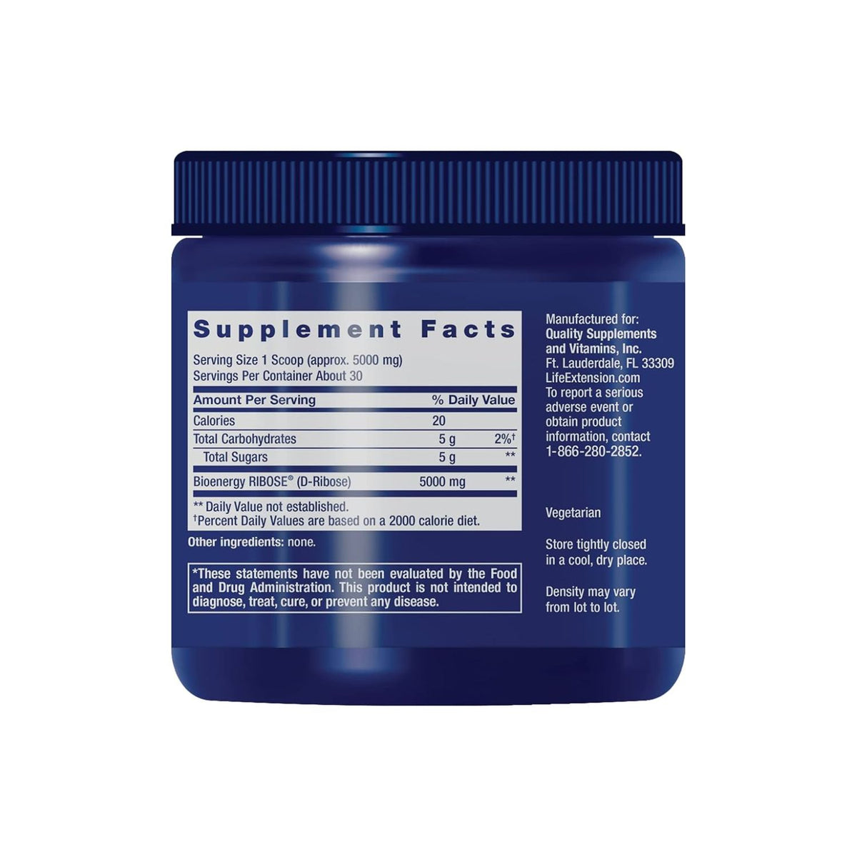 Life Extension D-Ribose Powder 150g
