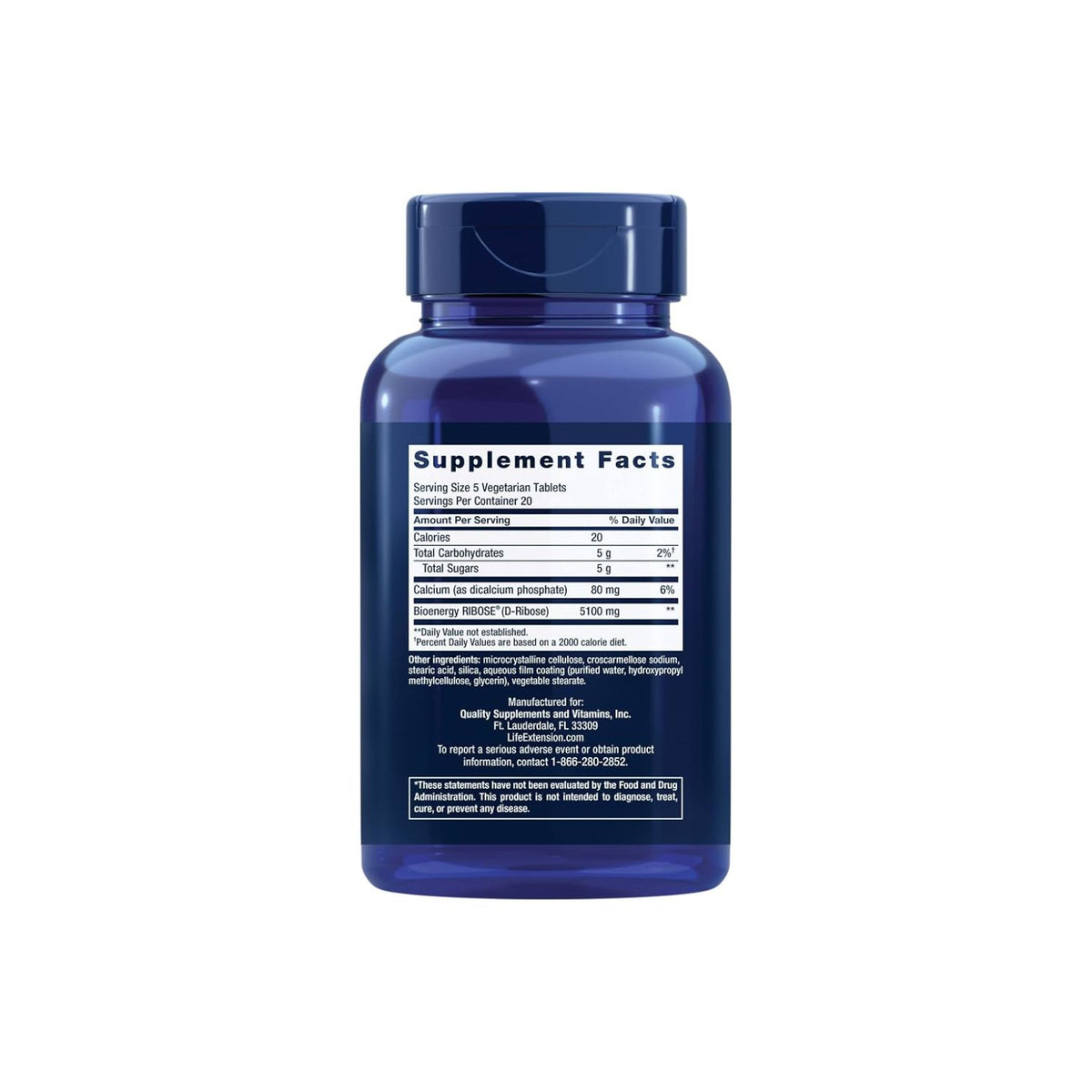 Life Extension D-Ribose Tablets 100 Tabletter