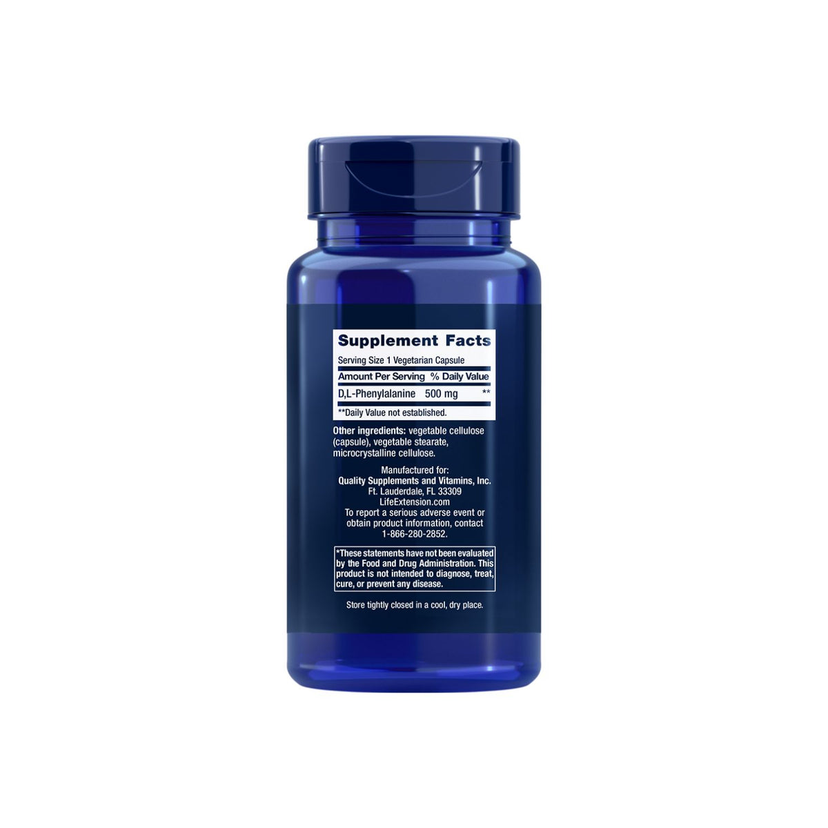 Life Extension D L-Phenylalanine 500mg 100 Kapslar