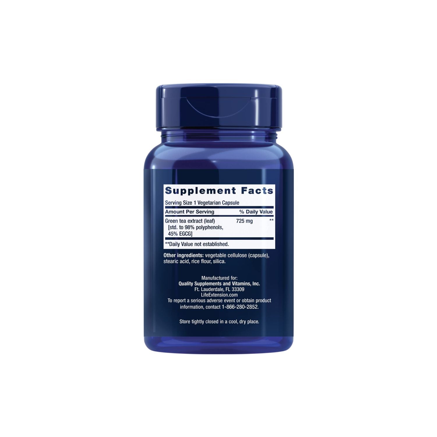 Life Extension Lightly Caffeinated Mega Green Tea Extract 100 Kapslar