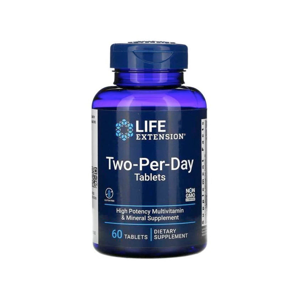 Tablettillskottflaska Life Extension Two-Per-Day med 60 tabletter
