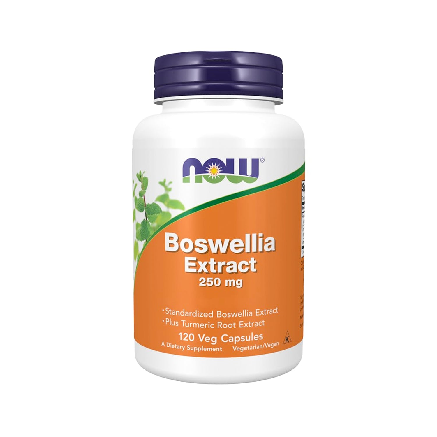 Kapselburk NOW Foods Boswellia-extrakt 250 mg, 120 vegkapslar