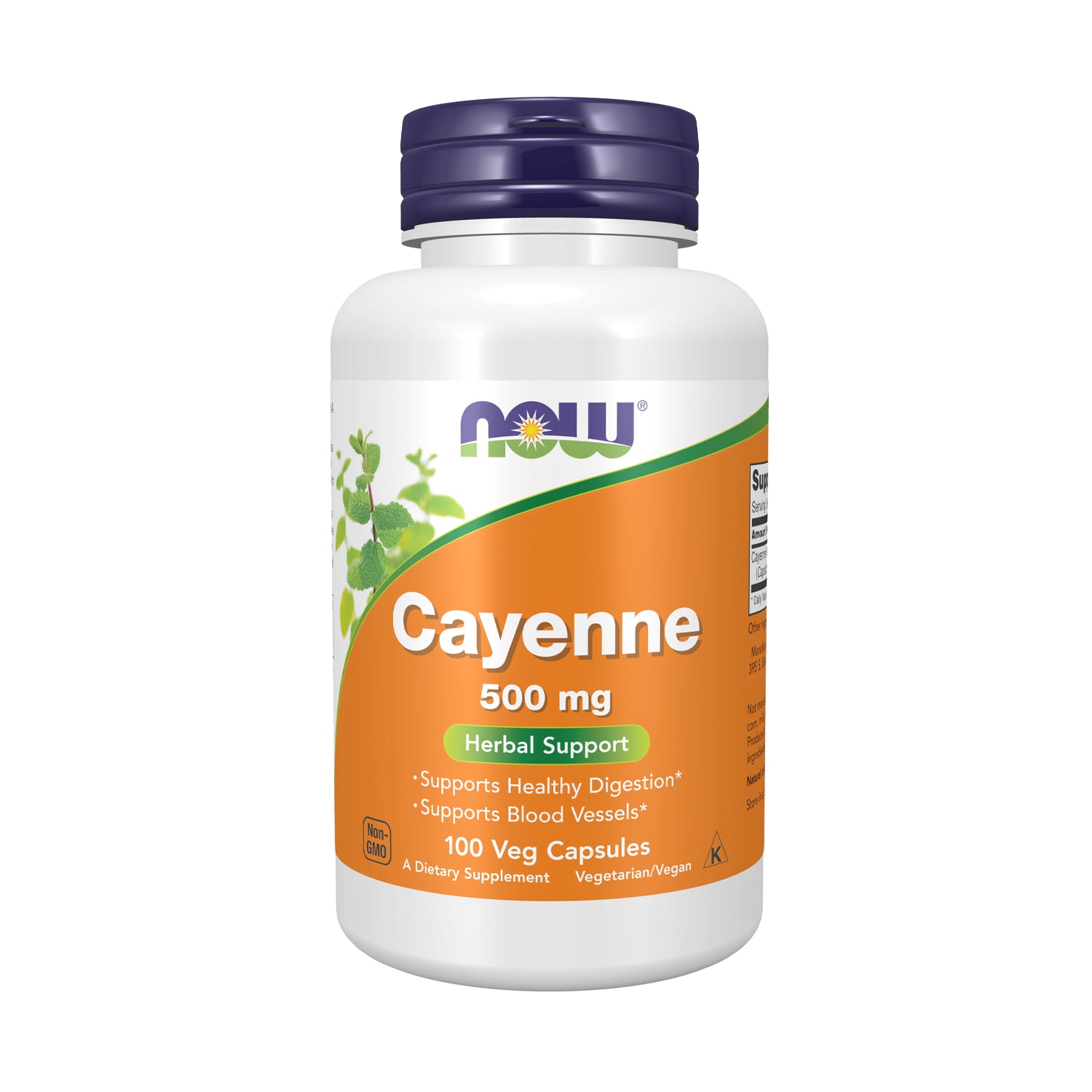 Cayenne 500 mg kapseltillskott i flaska, NOW Foods, 100 vegetabiliska kapslar