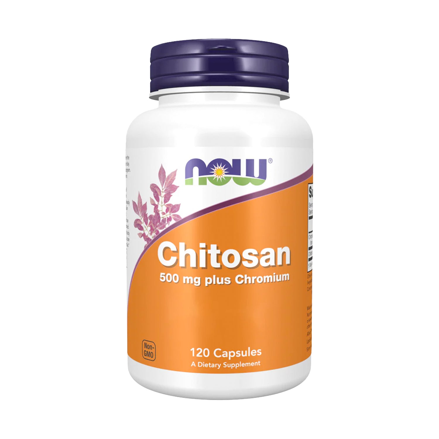NOW kapselburk med kitosan 500 mg plus krom, 120 kapslar