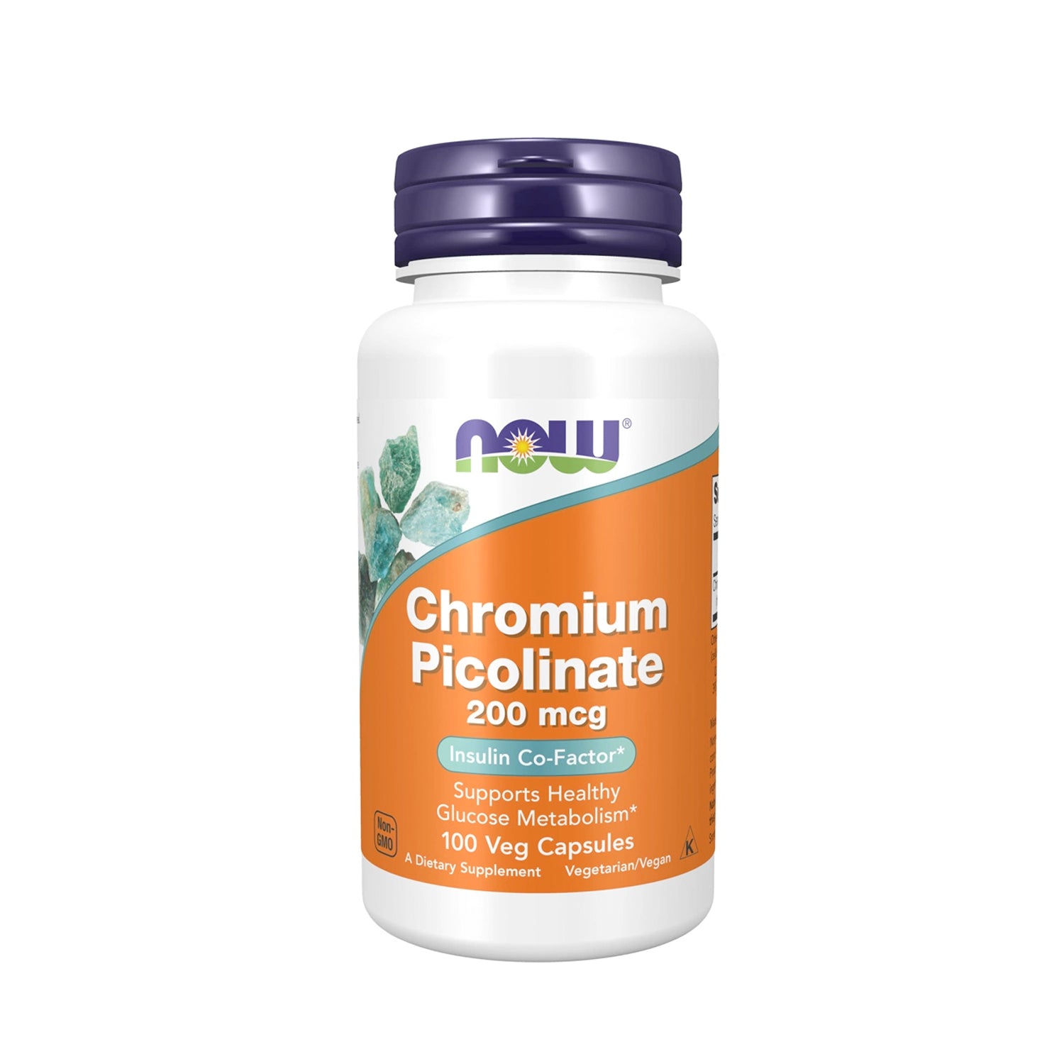 NOW Chromium Picolinate 200 mcg kapselflaska, 100 vegkapslar