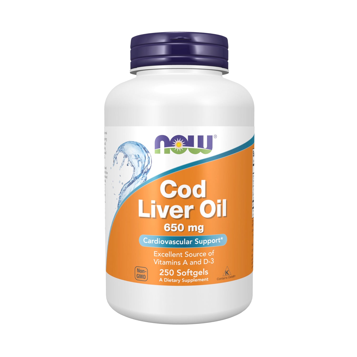 NOW Foods Cod Liver Oil 650 mg 250 Kapslar