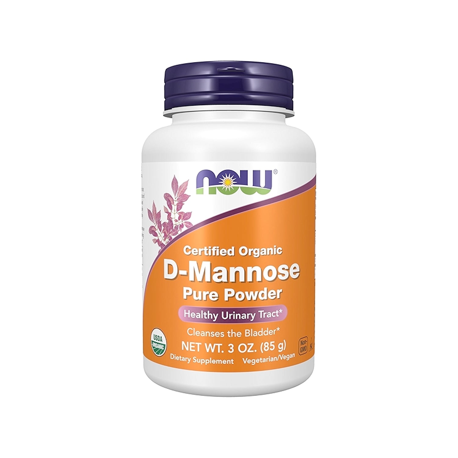 Flaska med D-Mannose pure powder 85 g, NOW Foods kosttillskott