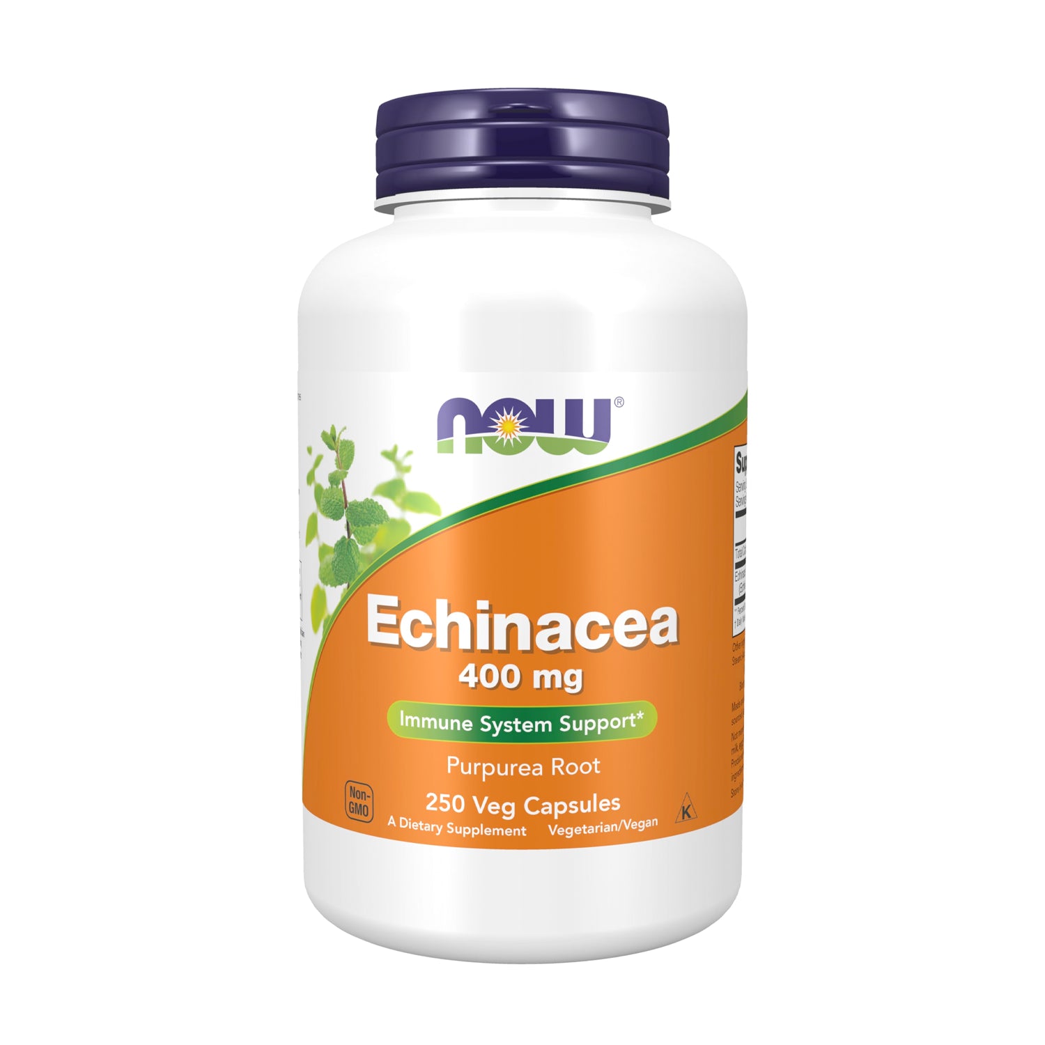 NOW Foods Echinacea 400 mg kapselburk, 250 vegkapslar