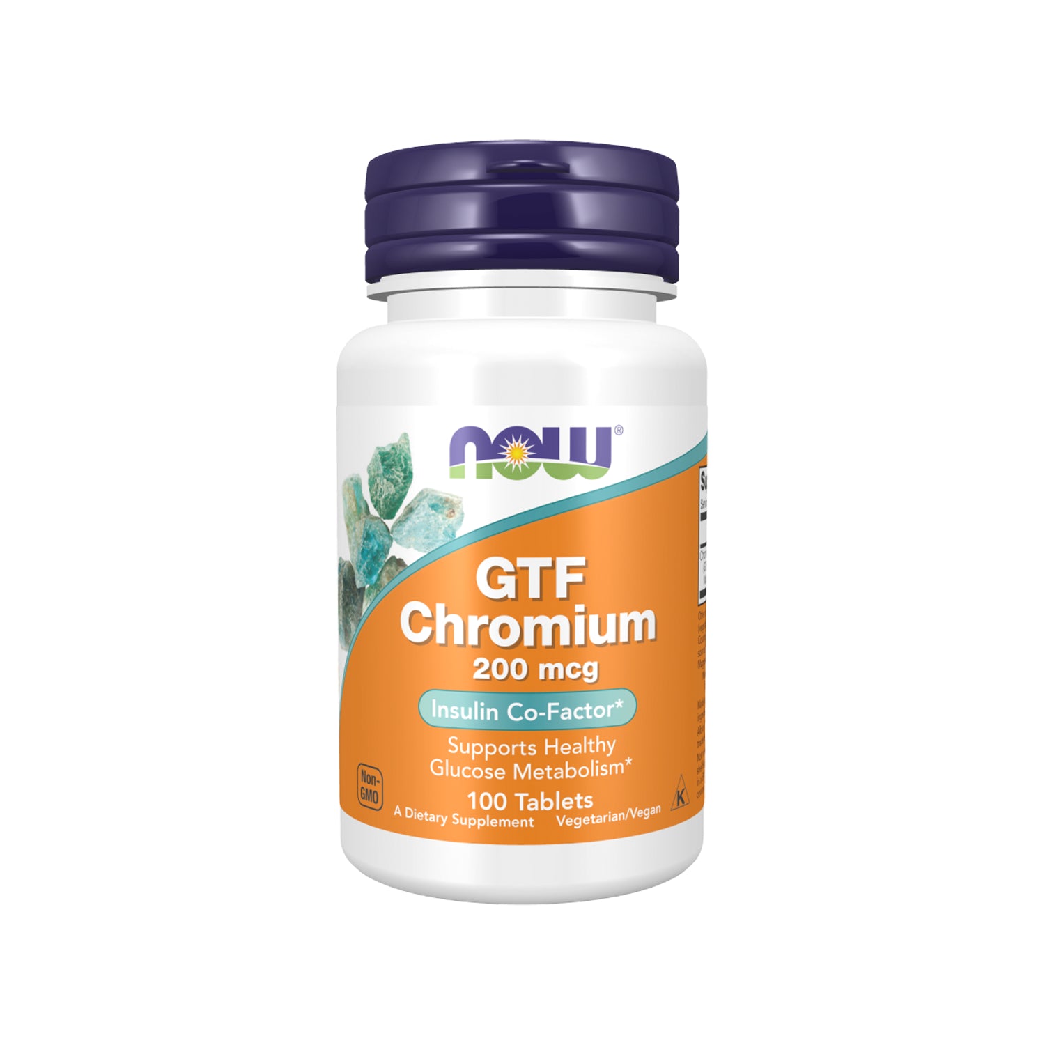 NOW Foods GTF kromtillskott 200 mcg, 100 tabletter